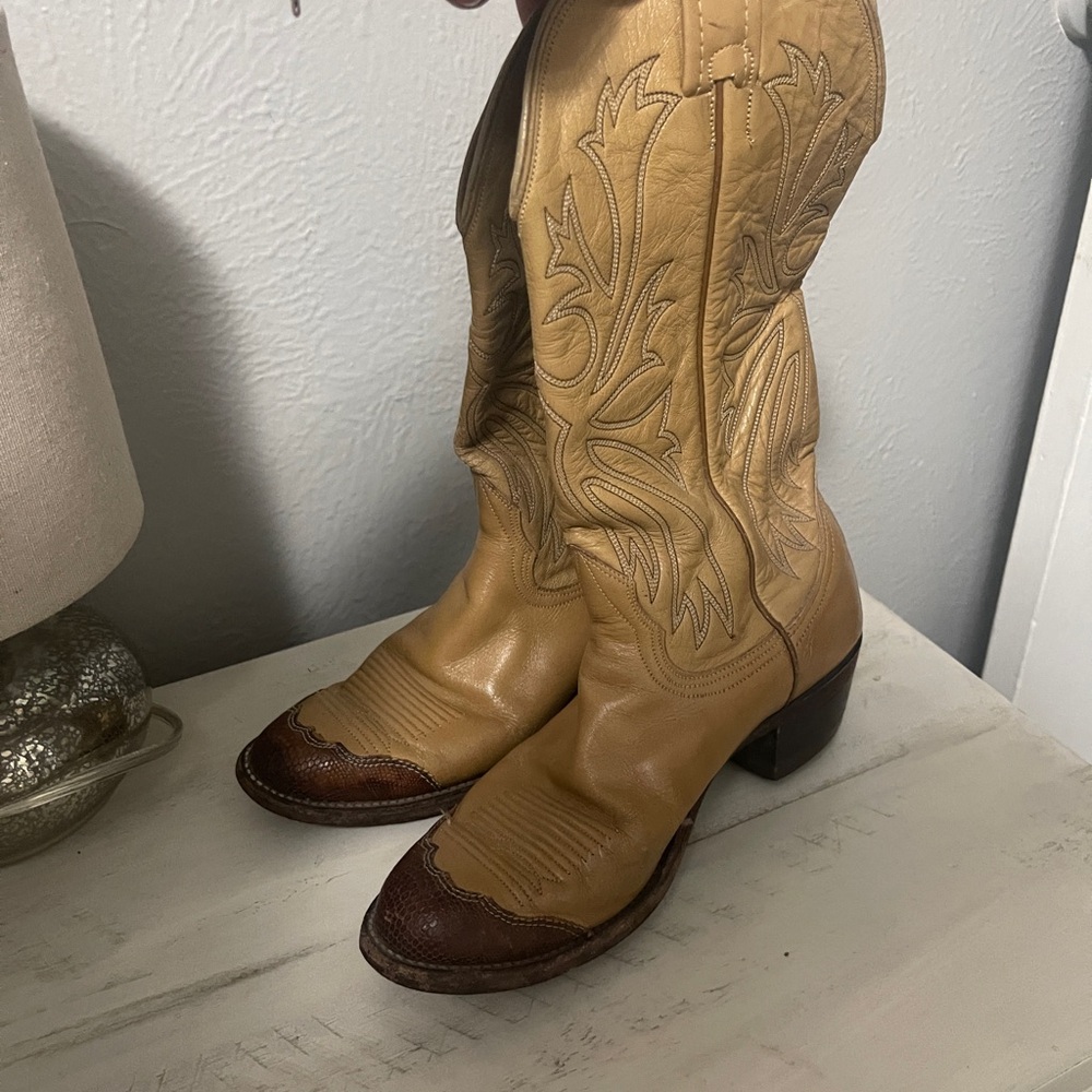Tan and Brown Western Boots